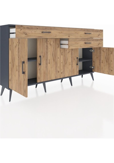 Arges Konsol 2 Raflı 3 Çekmeceli 4 Kapaklı 176x30x99 Antrasit-çam Atlas Çam/atlas Çam - Antrasıt Arges Konsol 2 Raflı 3 Çekmeceli 4 Kapaklı 176x30x99 Antrasit-çam Atlas Çam/atlas Çam - Antrasıt