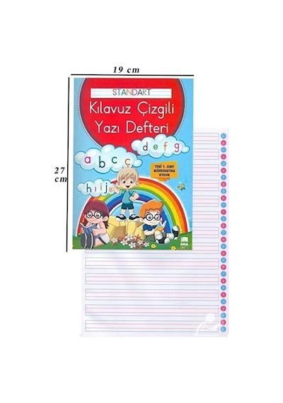 Güzel Yazı Defteri A4 Boy 19x27 CM 24 Yaprak 3 Adet Standart Çizgili Yazı Defteri Dik Temel Harflerle 1. Sınıf