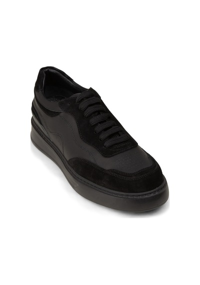 Deery Erkek Siyah Hakiki Deri Sneaker Ayakkabı - 02013msyhe01