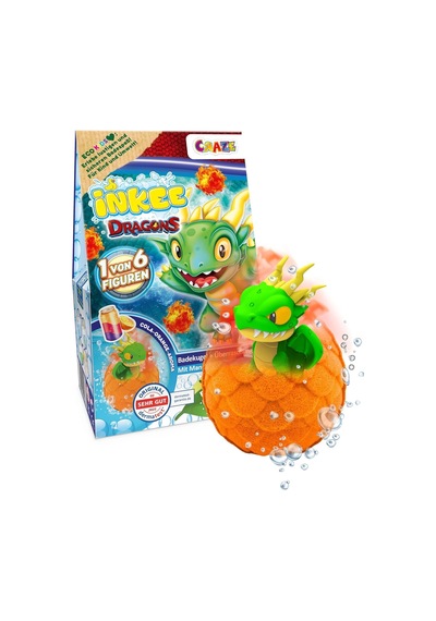 Ejderha Temalı Inkee Sürpriz Banyo Bombası Figürlü Dragons Oyuncağı 100 G 13x7,5x6 Cm