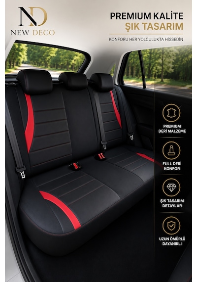 Toyota Auris 2006-2012 Uyumlu Premium Full Deri Oto Koltuk Kılıfı Airbag Uyumlu, Ortopedik, 4 Mevsim