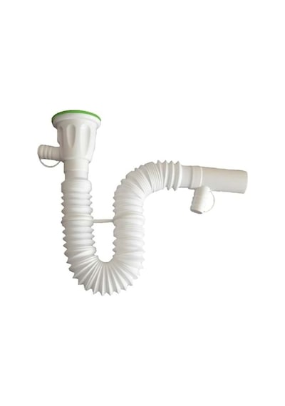 Çiftli Lavabo Sifonu-Gider Borusu Çamaşır Bulaşık Makine Çıkışlı N11.453