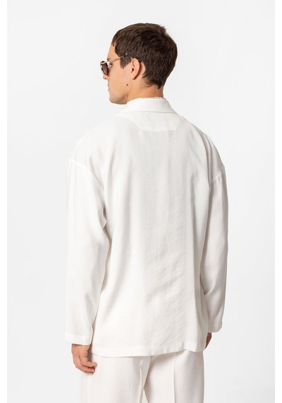 Antioch Oversize Astarsız Erkek Blazer Ceket Ekru