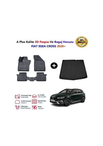 Fiat Egea Cross 3d Paspas Havuzlu Ve Bagaj Havuzu Seti 2020 Sonrası