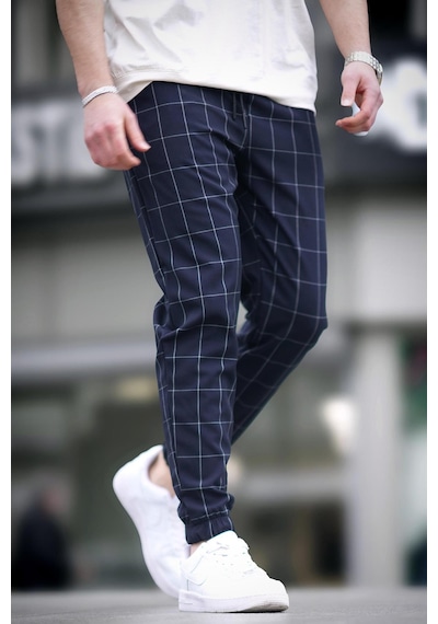 Madmext Madmext Ekoseli Lacivert Jogger Mad4081-lacivert Lacivert