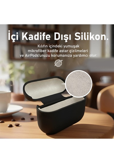 Caseonn Apple Uyumlu AirPods 4.nesil/anc Kılıf Askı Aparatlı Lansman Siyah