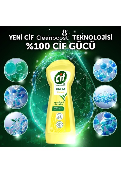 Krem Yüzey Temizleyici Limon Kokulu Klor Boya Fosfat Paraben Içermez 750 Ml 4 Adet Diğer