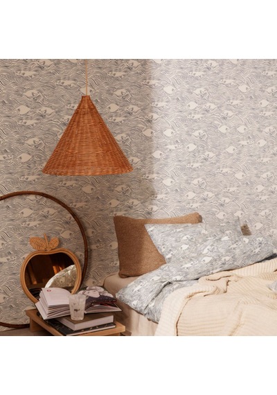 Rattan Avize Sarkıt: Colomb 35cm Kahve Krem