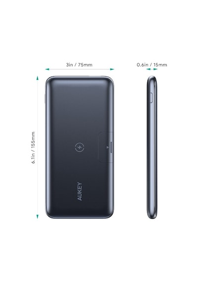 Aukey Pb-wl02 Basix Kablosuz Şarjlı Güç Bankası 10000mah