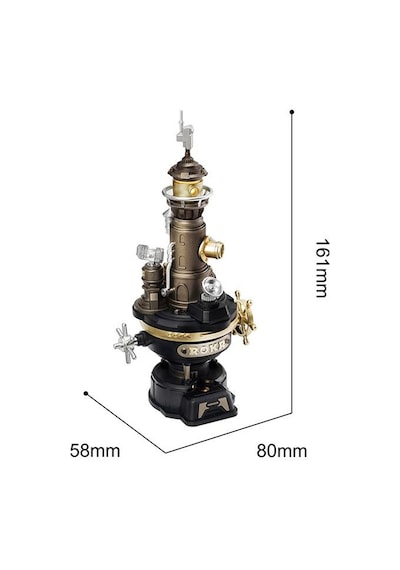 Rokr Cgm01 Navi Lighthouse Dıy Mechanical 3d Puzzle Maket Model Seti 3d Model Kit Detaylı Dekoratif Hobi Seti Hareketli Ve Işıklı