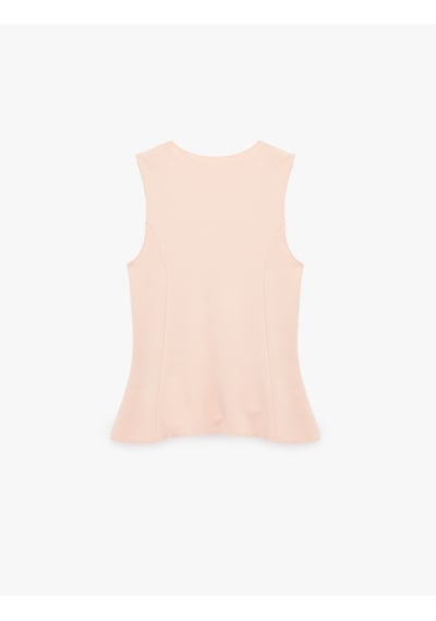 Koton Slim Fit Bisiklet Yaka Kolsuz Bluz Pembe 6sak10030ek Gül