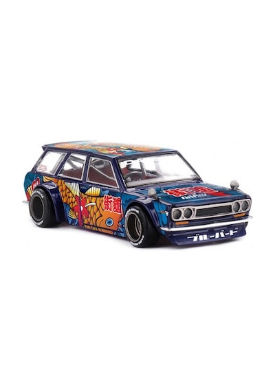 Mini Gt X Kaido House Datsun Kaıdo 510 Wagon Koi Wagon V1 Khmg248 1:64 Model Araba Yaklaşık 7 Cm
