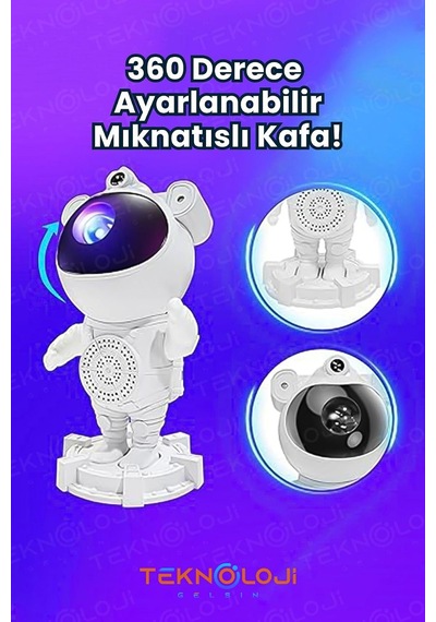 Gece Lambası Yıldız Projektör Astronot Işıklı Galaksi Samanyolu Projeksiyon Kumandalı Diğer 91072022