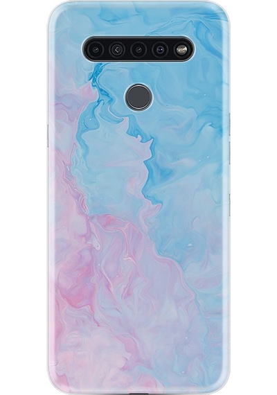 LG Uyumlu K61 Kılıf Desenli Pink Blue Abstract 1385