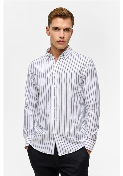 Süvari Siyah Slim Düğmeli Yaka Düz Cepsiz Casual Gömlek Gm2025500487-s09 Siyah