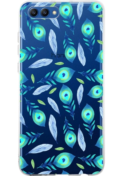 Huawei Honor View 10 İle Uyumlu 1mm Slim Fit Nazar Boncuğu 3 Baskılı Şeffaf Kılıf Şeffaf
