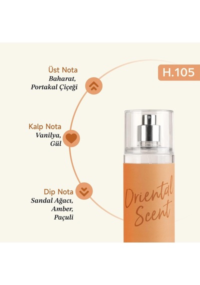 H105 200 Ml Kadın Parfüm Body Mist Baharat, Vanilya, Sandal Ağacı