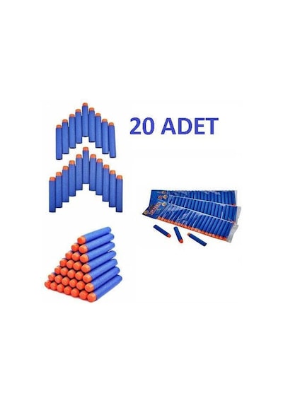 Nerf Yedek Mermi Sünger Mermi 20 Li Nerf Uyumlu Mermi