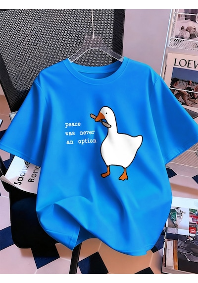 Noıssey Urban Pop Graphic Kadın Tişört Koleksiyonukod 5100 Bebe Mavi