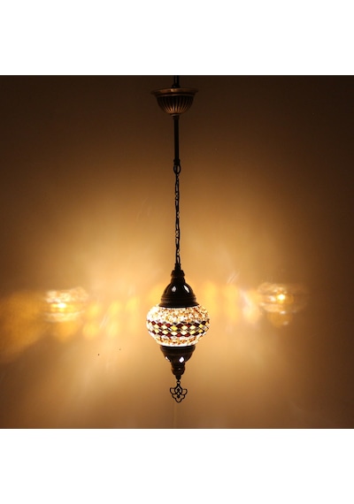 Dekoratif GELENEKSEL DESENLİ RENKLİ GECE LAMBASI MOZAİK AVİZE
