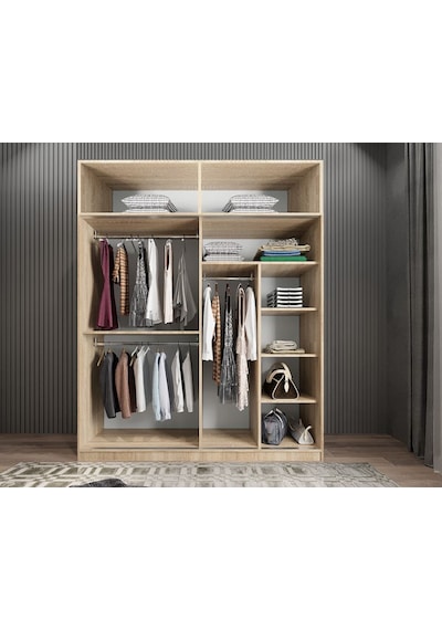 Porta Sürgü Kapaklı Dolap Gardırop Yüklüklü M 160 Cm Montaj Dahil