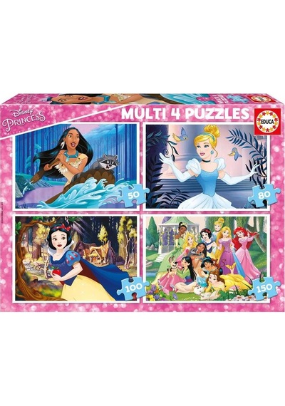 Educa 50+80+100+150 Parça Puzzle Disney Princess