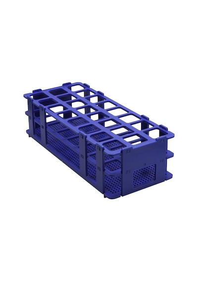 Deney Tüpü Standı 24 Tüplük 25 Mm- Plastik Mavi