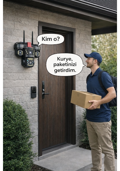 3 Kameralı Wifili Gece Görüşlü Su Geçirmez Hareket Sensörlü Güvenlik Kamerası
