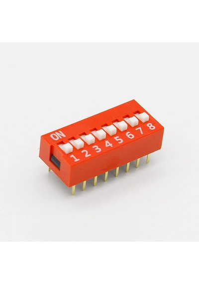 8li Dip Switch 8 Pin Kırmızı Anahtar Açık Kapalı Seçim Adres Ayar On Off Bağlantı Anahtarı Test Ölçme Protot 1