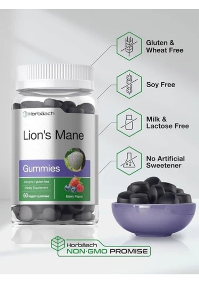 Lion's Mane 60 Vegna Gummies Berry Flavor