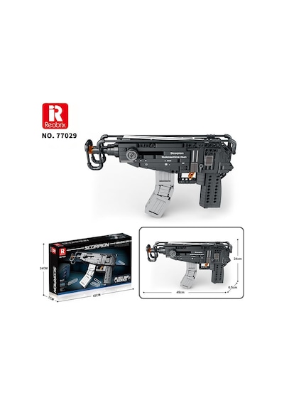 Reobrix 77029 Hafif Makineli Tüfek Yaratıcı Yapı Blok Seti Building Blocks Scorpion Submachine Gun - 566 Parça
