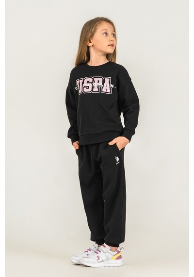 U.S. Polo Assn. Kız Çocuk Baskılı Siyah Uzun Kol Eşofman Takımı Us2717-c-v1 Us2717-c-v1