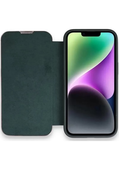 Newface Apple İphone 13 Pro Max Kılıf Dolpin Kapaklı - Koyu Yeşil