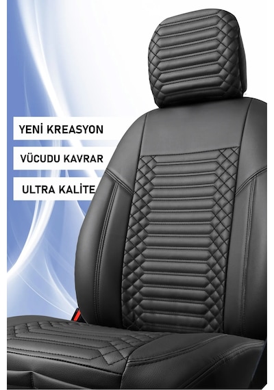 Opel Vectra C Lüx Full Deri Oto Koltuk Kılıfı Ön Arka Takım Exclusive Siyah
