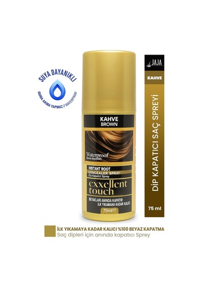 Jaja Exxellent Touch Suya Dayanıklı Beyaz Dip Kapatıcı Topik Sprey 75 Ml Kahve