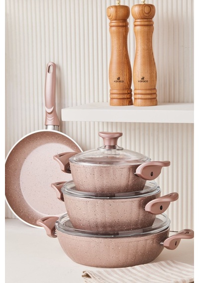 Cookplus Biogranit Dream 7 Parça Tencere Seti Rose