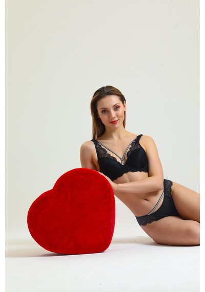 Magic Form Yakası Çapraz I Pli Taşlı Destekli Sütyen - 4686 Siyah - 512787334 Siyah