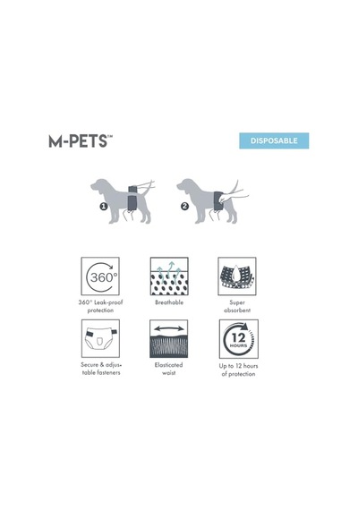M-pets Dıapers Erkek Köpekler İçin Külot Xl 12li