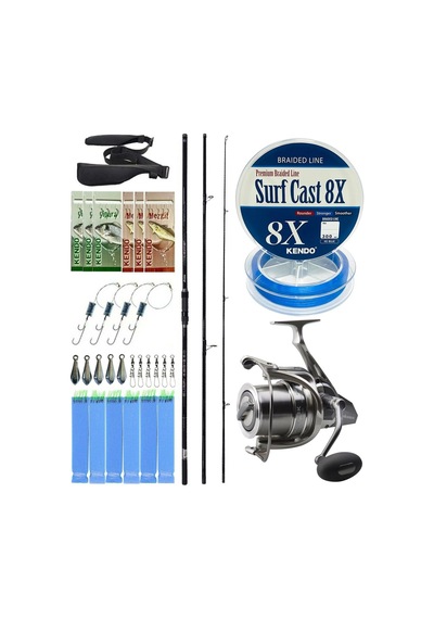 Yekoutdoor Profesyonel Olta Seti Okuma Ceymar Surf 4,30 M 100-250 Gr 3 Parça Surf Kamışı&okuma Surf-8k Olta Makinesi