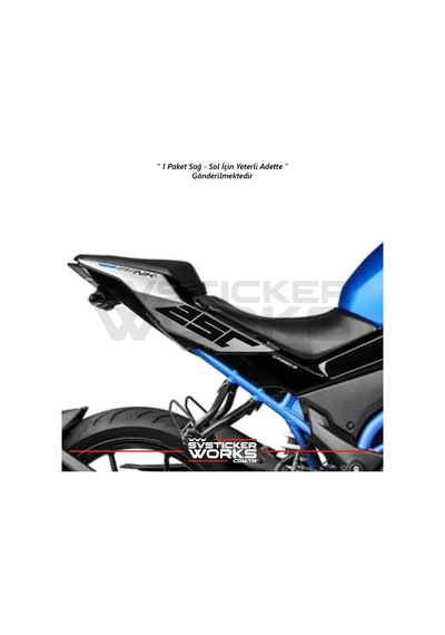 Cfmoto 250nk Sticker Arka Kuyruk Üzeri Sağ Sol 250 Yazısı Siyah