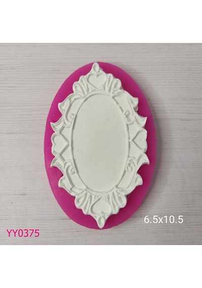 Yy0375 Kenarları Kalpli Elips Çerçeve Silikon Kalıp