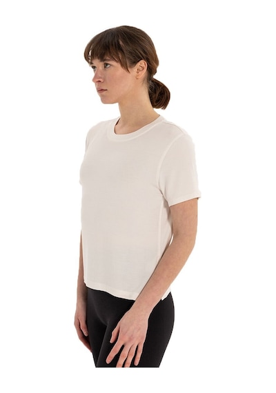 Inguz Modal Bisiklet Yaka Basic Yoga T-shirt Ekru