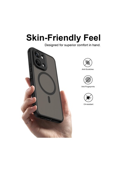 Teleplus Xiaomi Poco X8 Pro Max Kılıf Lunex Mat Manyetik Araç Tutucu Kapak Siyah