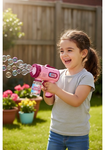 Bubbleglow Otomatik Köpük Tabancası Pembe Tek Dokunuş, Işıklı Gövde