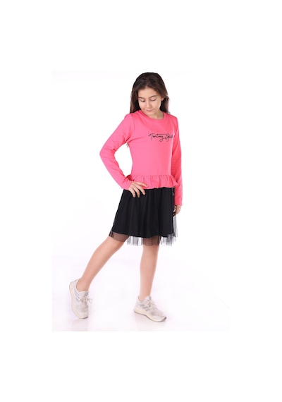 Toontoy Kız Çocuk Toontoy Girl Nakışlı Tüllü Elbise Fuşya