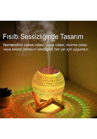 Kristal Top Rgb Hava Nemlendirici Çok Renkli