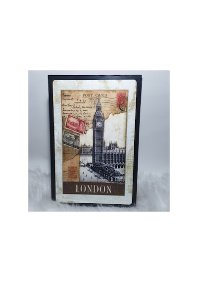 London Londra Saat Kulesi Kartpostal Ahşap Poster-1
