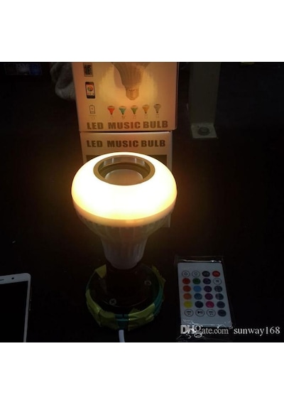 Bluetoothlu Hoparlörlü Led Ampul Kumandalı 16 Renkli Disko Ampul