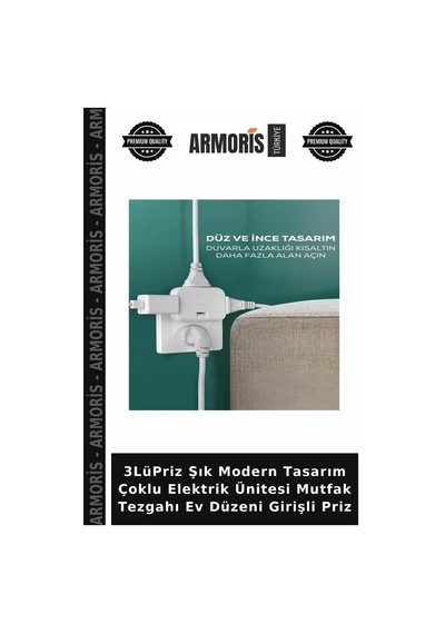 3lüpriz Şık Modern Tasarım Çoklu Elektrik Ünitesi Mutfak Tezgahı Ev Düzeni Girişli Priz