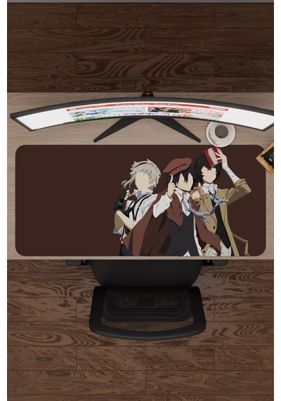 Bungou Stray Dogs Anime V1 - 90x40 Xxl Gaming Kauçuk Kaymaz Taban Mouse Pad Fare Altlığı